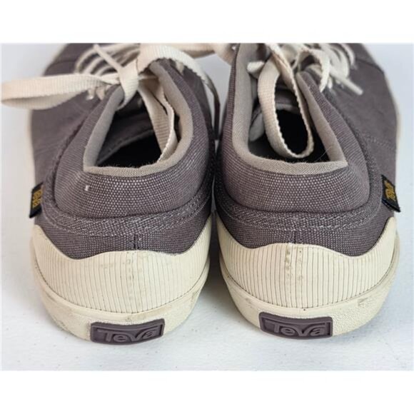 Teva Paseo Lace Canvas Sneakers Dusty Plum Purple Gray Low Top Women 10 - Picture 4 of 8